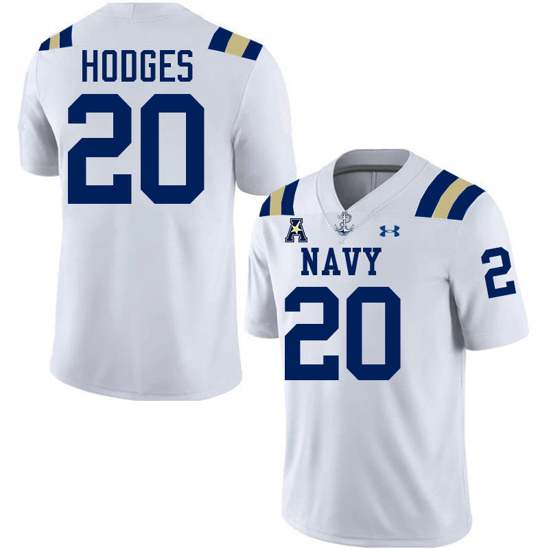 Navy Midshipmen #20 TK Hodges College Football Jerseys,Apparels Stitched-White Navy Midshipmen #20 TK Hodges College Football Jerseys,Apparels Stitched-White